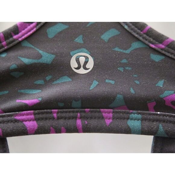 Lululemon Women’s Sz 6 Black/Multicolor Energy Sports Bra - Picture 6 of 7